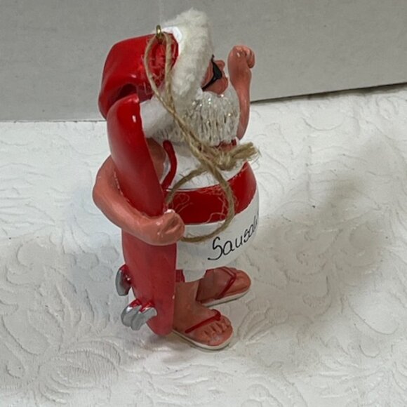 Hitchhiking Surfing Santa 2018 Sausalito, CA Hanging Christmas Tree Ornament - Picture 6 of 9